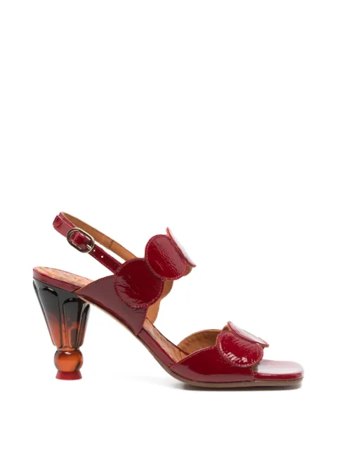 Chie Mihara round embellishment sandals Red URANA