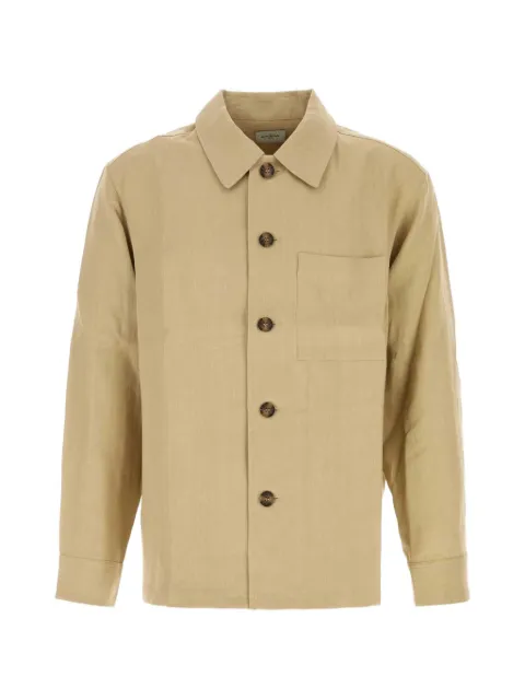 Le Kasha button linen overshirt Neutrals FIRANL0