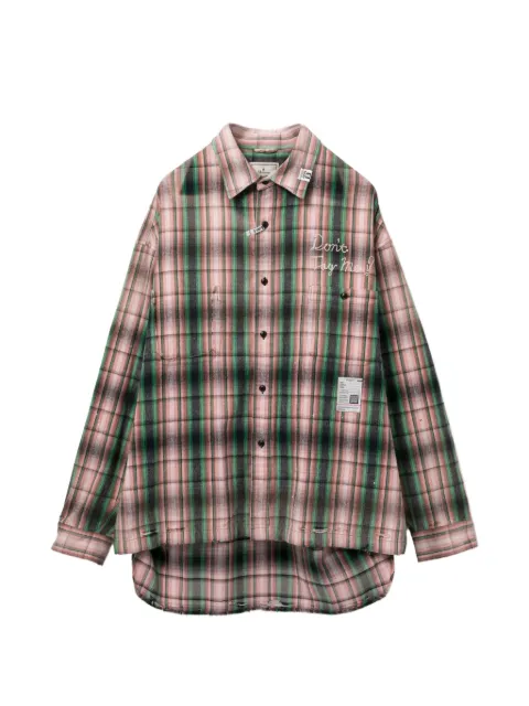 Maison MIHARA YASUHIRO logo-embroidered checked shirt Pink MHRST6SH181MQPKX050