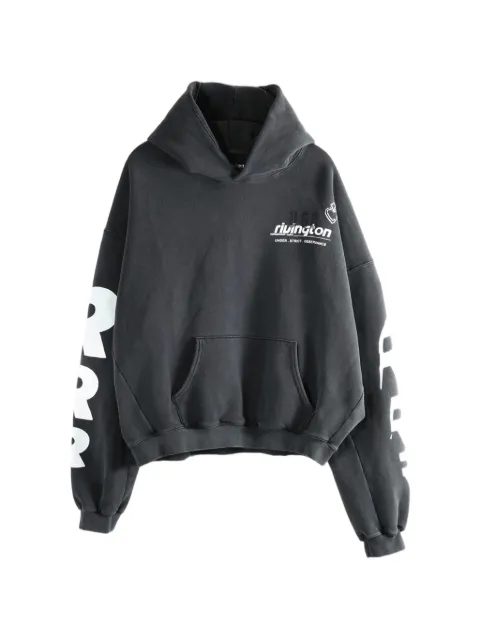 RRR123 Membership Uso logo-print hoodie Grey MUSOHD00