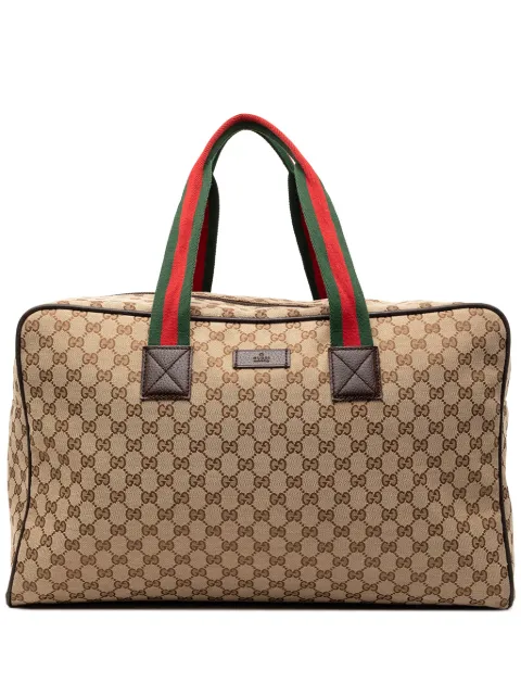 Gucci Pre-Owned 2000-2015 GG Canvas Web travel bag Brown KQTJY60V1A8W6WZK
