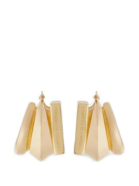Elisabetta Franchi logo-engraved earrings Gold OR05B63E2