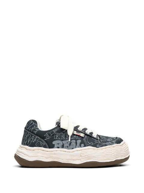 Maison MIHARA YASUHIRO Oliver graffiti-print sneakers Blue A16FW705
