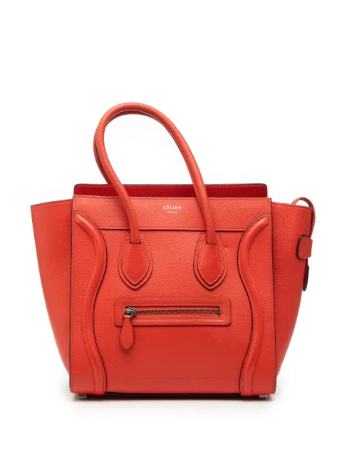 Celine Pre-Owned 2014 Micro Leather Luggage Tote handbag Orange MP3MLGHP3NV9ZW7F