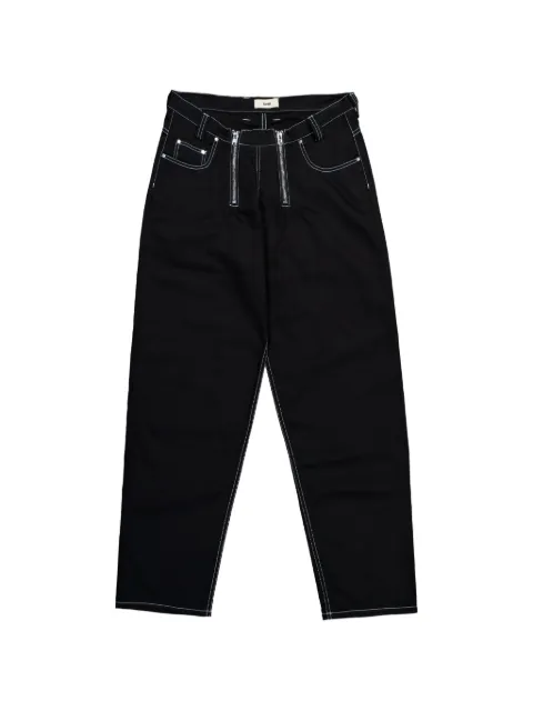 GmbH Cyrus double-zip wide-leg jeans Black CYRUS