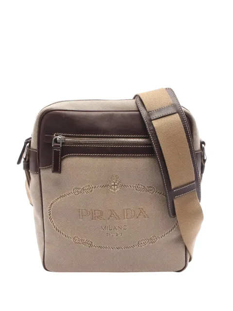 Prada Pre-Owned 2010-2026 Canapa Logo Jacquard crossbody bag Brown 49ORVMT40OW6NDMP