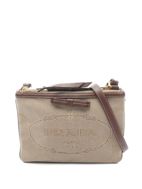 Prada Pre-Owned 2010-2026 Canapa Logo Jacquard crossbody bag Brown XY9KHK0WWBUKYA8D