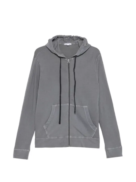 James Perse zip-up drawstring hoodie Grey MXA2130