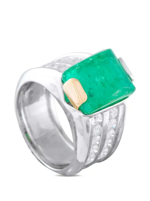 LB Exclusive emerald and diamond ring Silver MF37030226