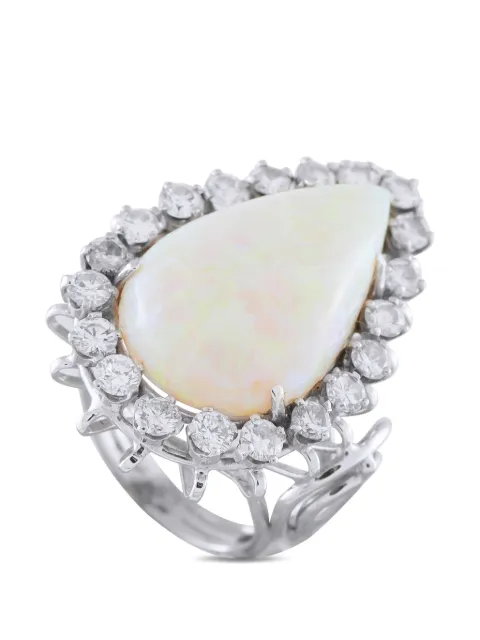 LB Exclusive diamond and opal ring Silver MF36030226