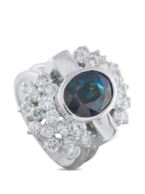 LB Exclusive diamond and sapphire ring Silver MF29030226