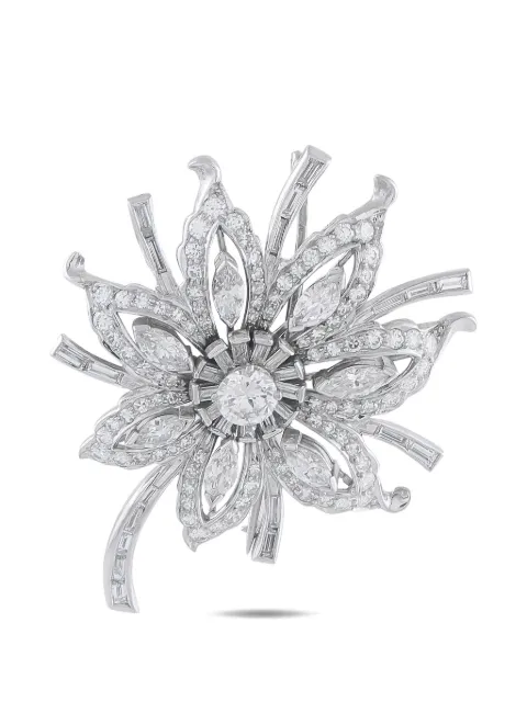 LB Exclusive floral-motif diamond brooch Silver MF05022626