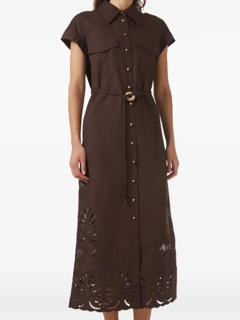 CLEA Kya embroidered midi dress Brown 1661A