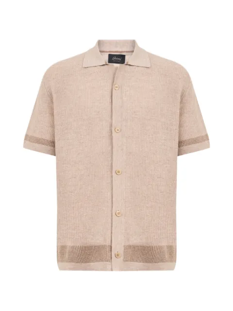 Brioni striped knitted shirt Neutrals UMIH0L