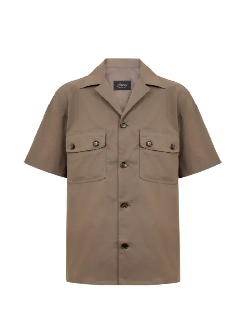 Brioni Vagabond short-sleeved overshirt Brown SCHM0L