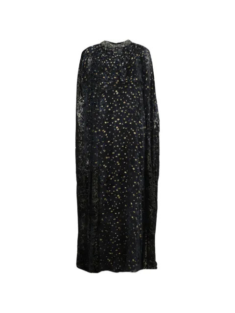 Biyan beaded-neckline fil-coupé dress Black DBFW25020