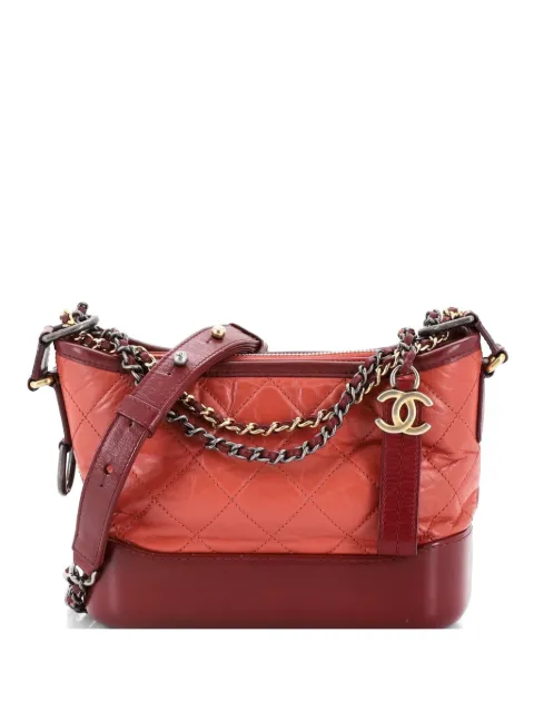 CHANEL Pre-Owned Gabrielle Quilted Aged Calfskin Small hobo bag Red YX3DNVVFG7IOI0A0