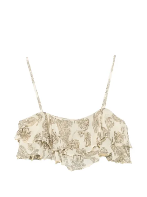 Hemant And Nandita Dani paisley-print ruffled top Neutrals HNDANI6194