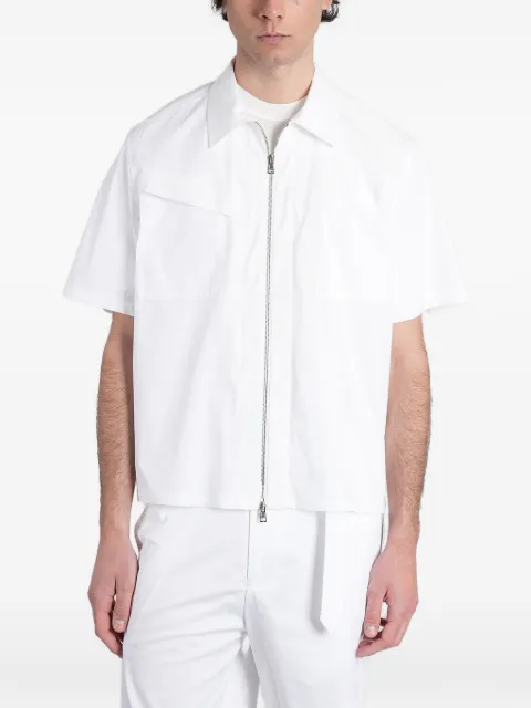 Low Brand s162 zip-up short-sleeve shirt White LH26012