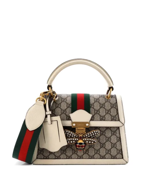 Gucci Pre-Owned Queen Margaret Top Handle Bag GG Coated Canvas with Leather Small satchel Brown AXDUJCGQSVL3S6TS