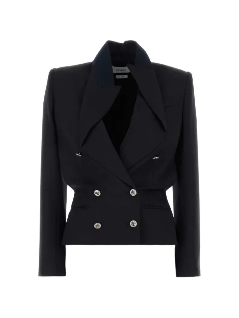 Alexander McQueen double-breasted peaked-lapel jacket Black 859971QJAAC