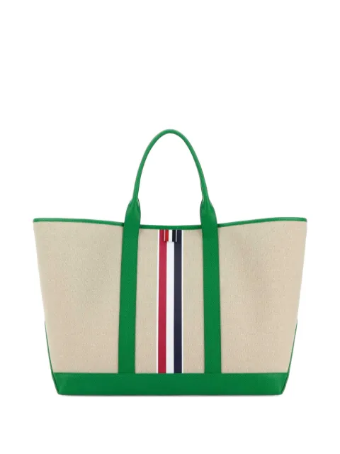 Thom Browne stripe-detail tote bag Neutrals UAG261AF0492