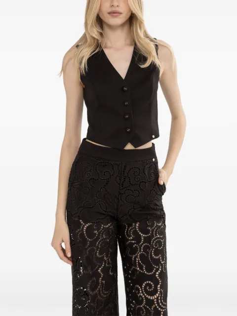 NISSA embroidered waistcoat Black V16427