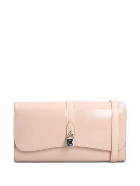 Stella McCartney padlock-detail clutch bag Neutrals 7P0083WP0707