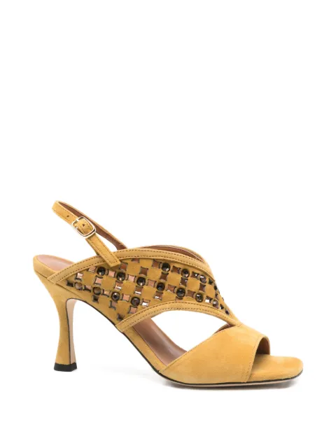 Evaluna square-toe embellished sandals Yellow 5922S