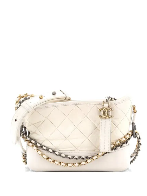 CHANEL Pre-Owned Gabrielle Quilted Aged Calfskin Small hobo bag Neutrals A1SBQY7HXPNTKXSM