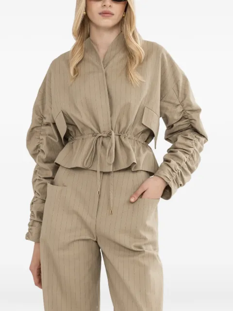 NISSA striped cotton jacket Neutrals J16495