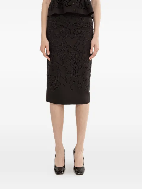 NISSA embroidered midi skirt Black F16440