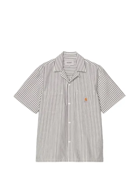 Carhartt WIP S/S Leavel striped shirt White I036203