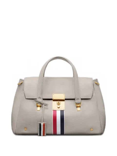 Thom Browne RWB stripe Bolton bag in soft pebble grain leather White FAP517AL0105