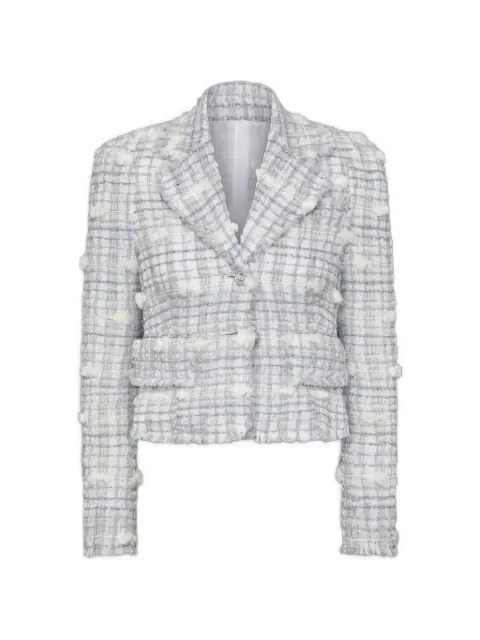Thom Browne Repp stripe tweed pouf tweed cropped jacket White FBR067TF1202