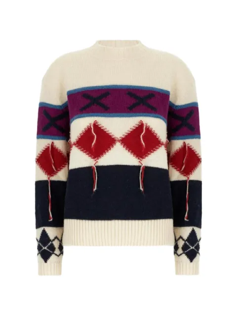 Iceberg diamond-patterned round-neck sweater Neutrals A0227074
