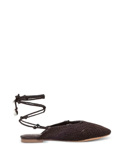 TWINSET crochet ballet mules Brown 261LMT014
