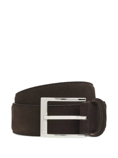 BOSS square-buckle leather belt Brown 50548344