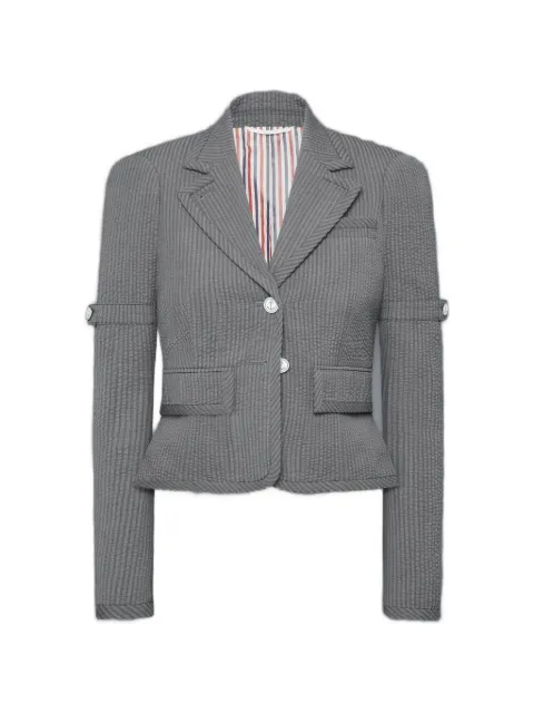 Thom Browne wool seersucker cropped jacket Grey FBR067B06455