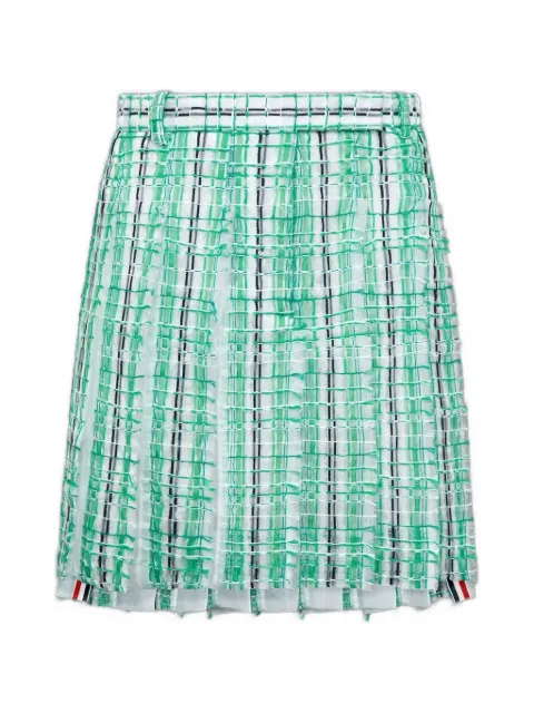 Thom Browne striped pleated skirt Green FGR082TF1200