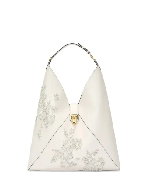 Ermanno Scervino large floral-embroidered leather tote bag Neutrals D483S305RFYK14800
