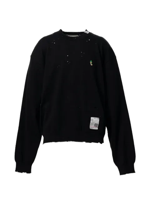 Maison MIHARA YASUHIRO distressed-effect knitted sweatshirt Black J16SW712