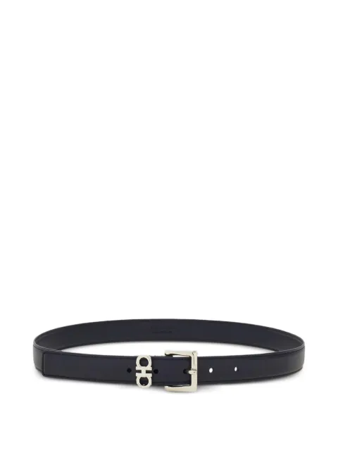 Ferragamo Gancini buckle leather belt Black 230346