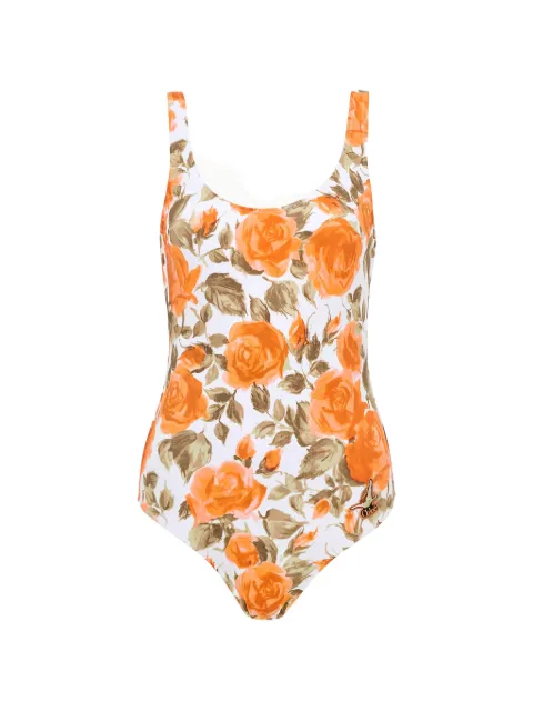 Chloé rose-print swimsuit White CH26UMB23333