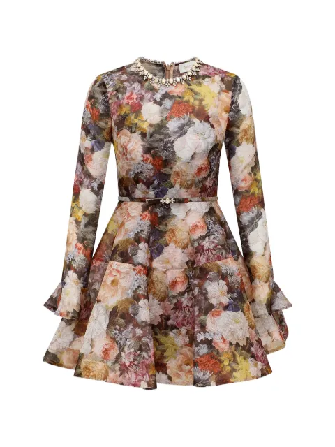 ZIMMERMANN Alchemy floral-print mini dress Brown 7562DS262R