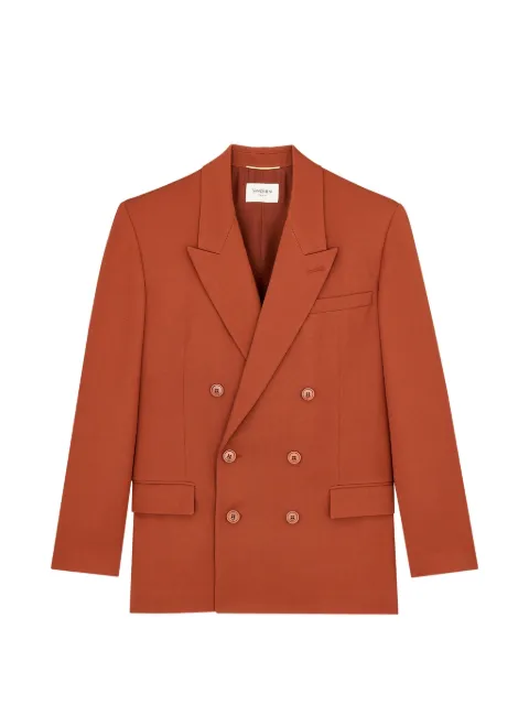 Saint Laurent double-breasted blazer Orange 859390Y6J75