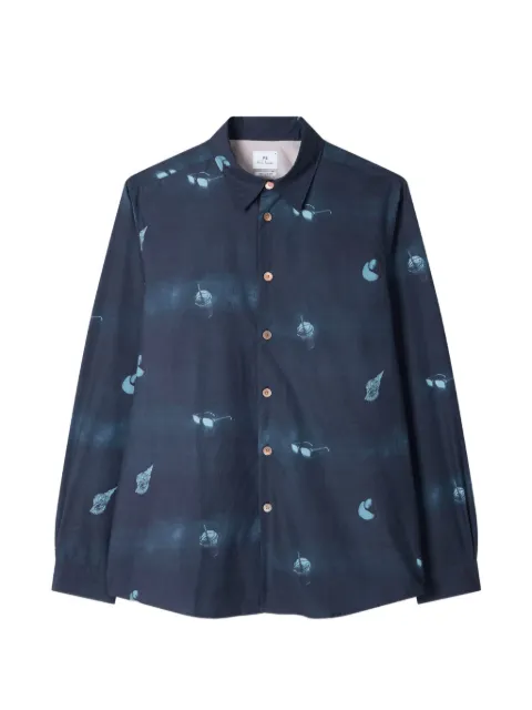 PS Paul Smith Sunbleached Snaps poplin shirt Blue M2R765XV22654