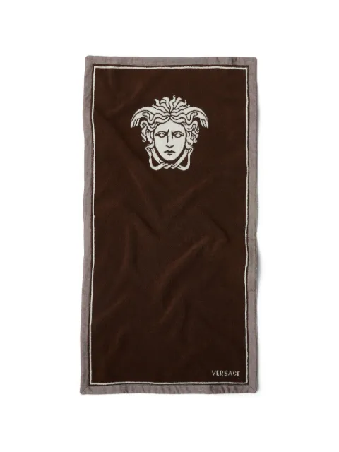 Versace terry jacquard Medusa bath towel Brown 10242141A17767