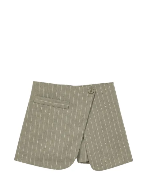 Maje layered linen blend shorts Grey MFPSH00761