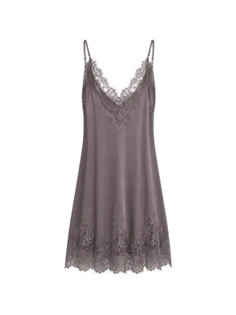 Gold Hawk lace-trimmed slip dress Grey GH651C23